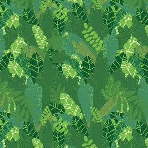 Green jungle leaves