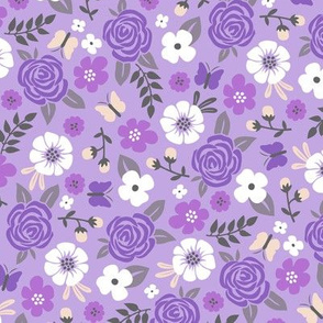 Flowers and Roses  Floral Purple