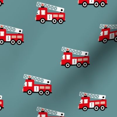 Fire engine cool fire trucks for fire fighter kids winter blue red