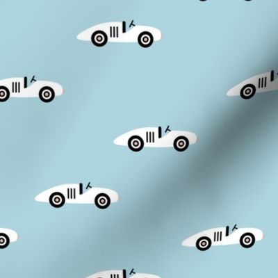 Cool minimal retro race cars vehicle designs for kids light blue boys