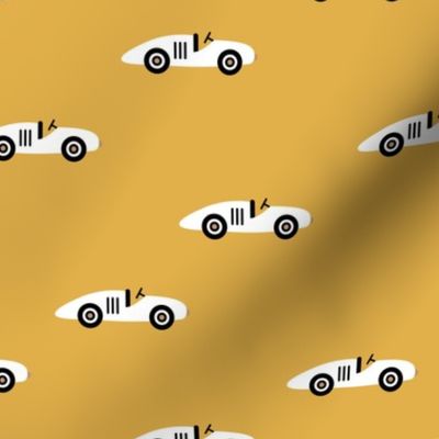 Cool minimal retro race cars vehicle designs for kids mustard yellow boys