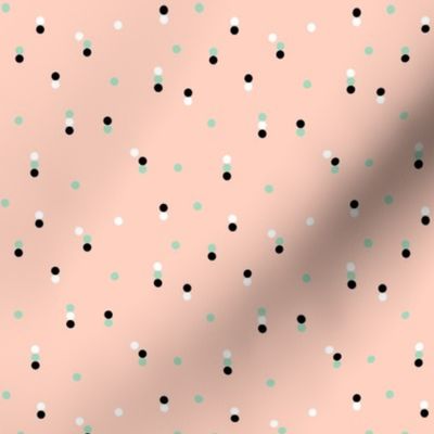 Minimal disco dots rain drops confetti nineties revival retro summer geometric print peach mint girls