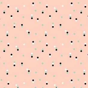 Minimal disco dots rain drops confetti nineties revival retro summer geometric print peach mint girls