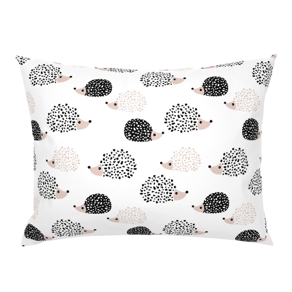 Scandinavian sweet hedgehog illustration for kids gender neutral black and white 4inch