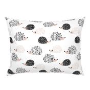 Scandinavian sweet hedgehog illustration for kids gender neutral black and white 4inch