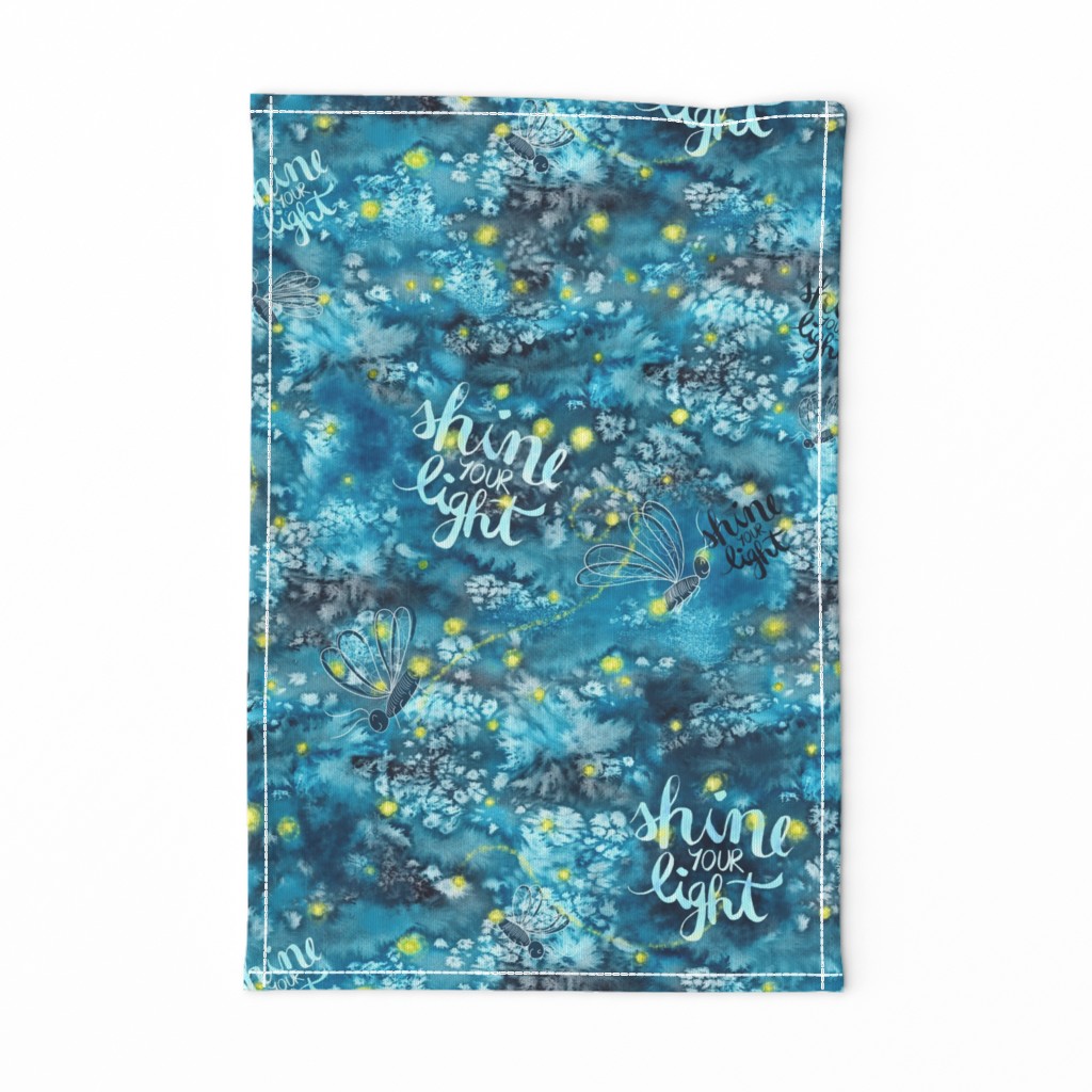 Shine your light affirmation watercolor fireflies