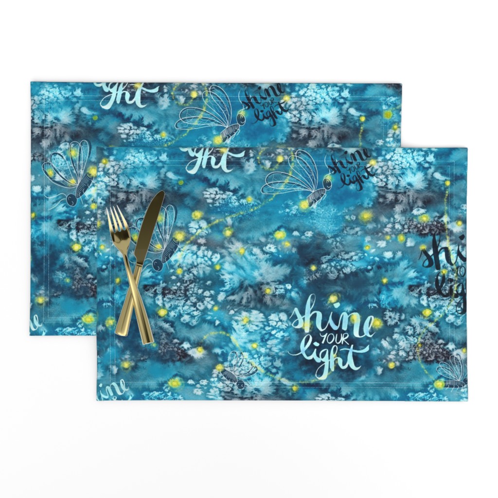 Shine your light affirmation watercolor fireflies