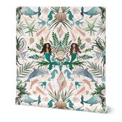 Mermaid Garden Under the Sea (White) 