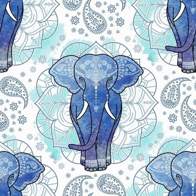 Indian Elephant Fabric, Wallpaper and Home Decor | Spoonflower