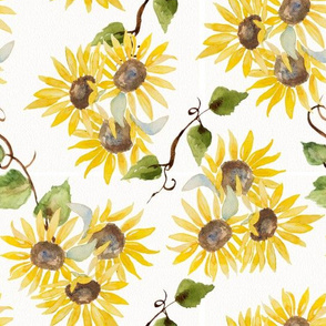 FALL Sunflowers and vines seamless
