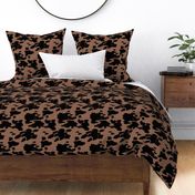 Minimal love animal skin cow spots camouflage army fur winter brown black