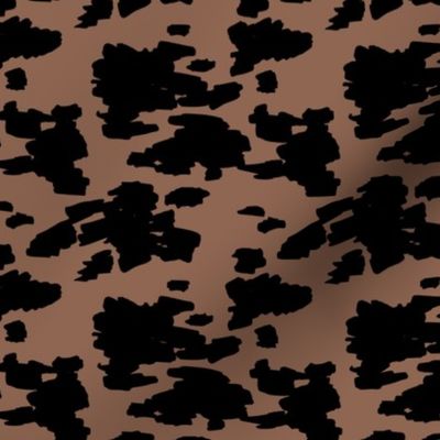 Minimal love animal skin cow spots camouflage army fur winter brown black SMALL