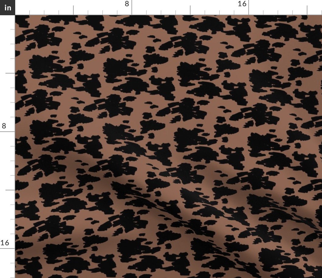 Minimal love animal skin cow spots camouflage army fur winter brown black SMALL