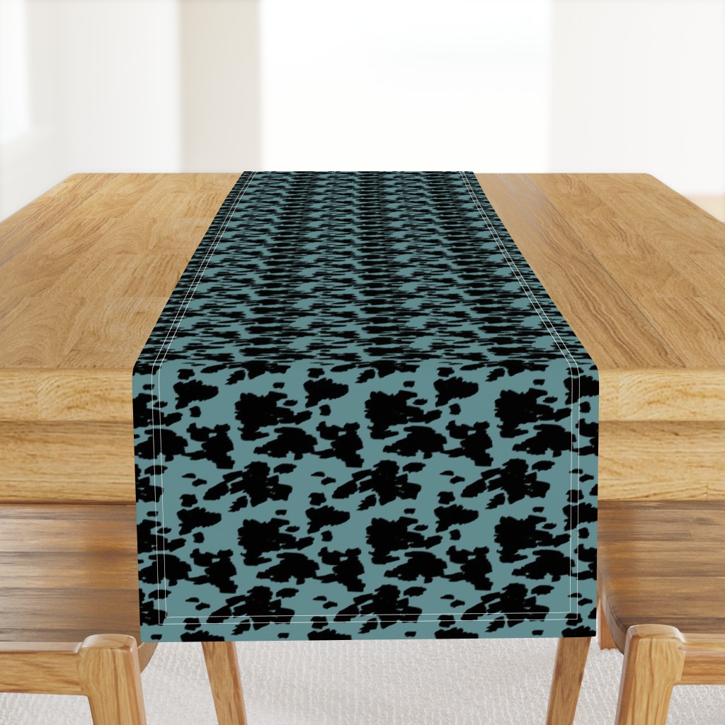 Minimal love animal skin cow spots camouflage army fur winter ice blue black SMALL