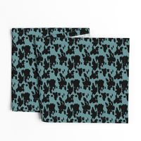 Minimal love animal skin cow spots camouflage army fur winter ice blue black SMALL