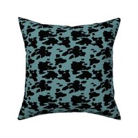 Minimal love animal skin cow spots camouflage army fur winter ice blue black SMALL