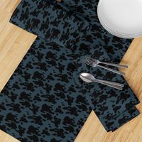 Minimal love animal skin cow spots camouflage army fur winter night blue black SMALL