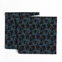 Minimal love animal skin cow spots camouflage army fur winter night blue black SMALL