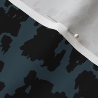 Minimal love animal skin cow spots camouflage army fur winter night blue black SMALL