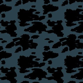 Minimal love animal skin cow spots camouflage army fur winter night blue black SMALL