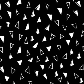 Tumbling Triangles - white on black