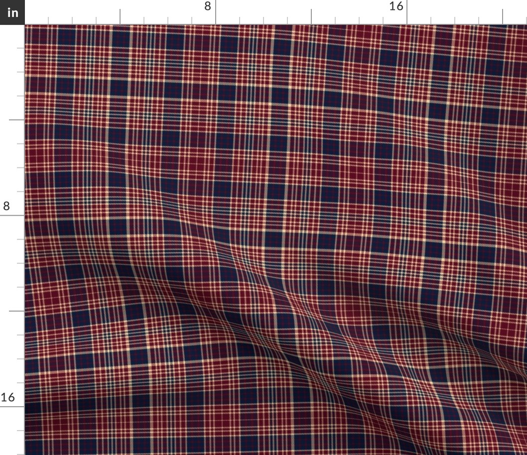 Ogilvie tartan, 6"  maroon-navy-champagne