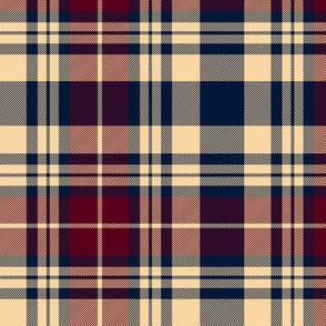 Buchanan Old dress tartan, 6" maroon-navy-champagne