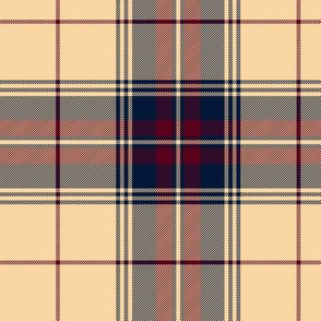 Stewart / Stuart royal tartan, 6"  maroon-navy-champagne