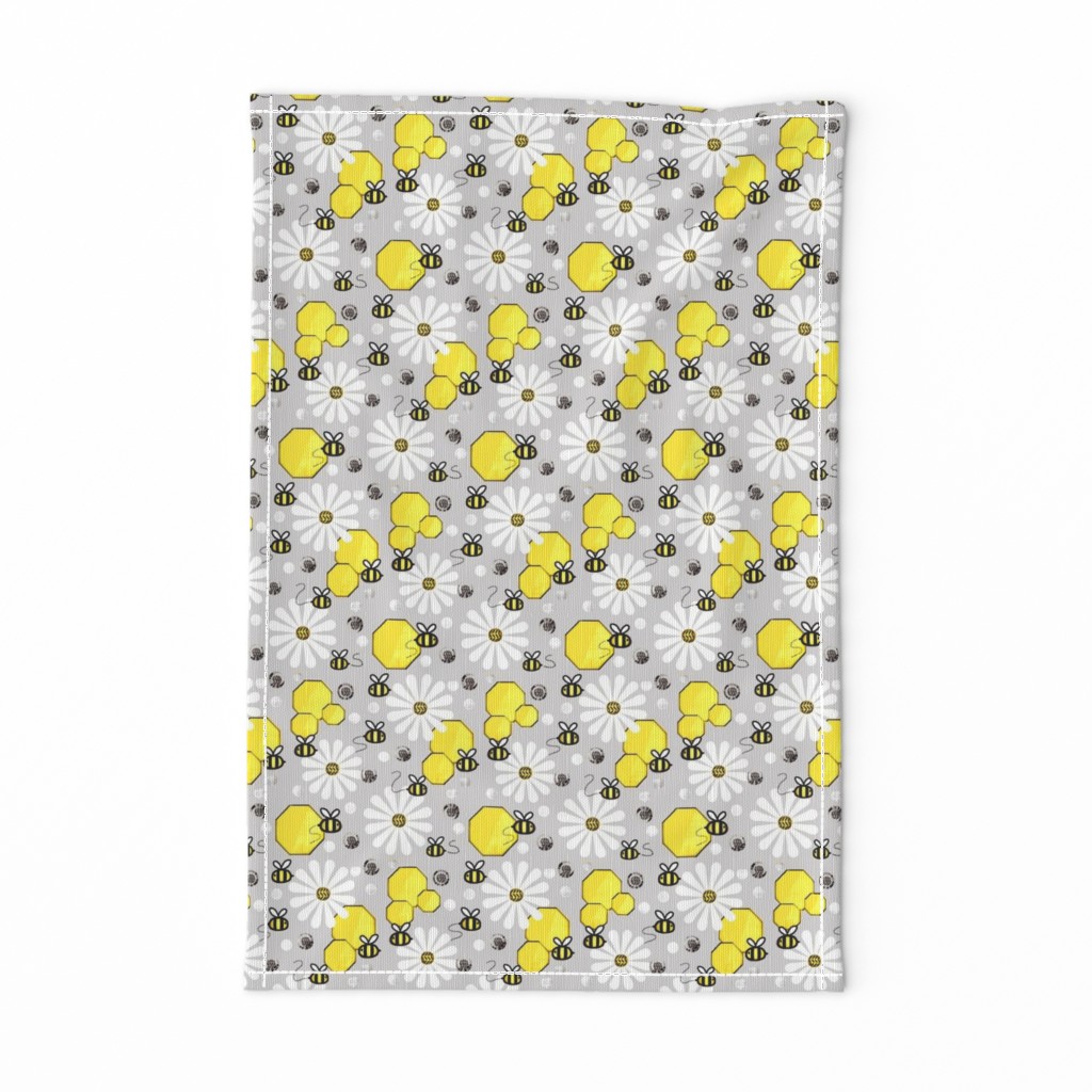 Honeycomb Dimension / Bees -  grey / yellow