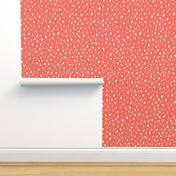 Tumbling Triangles - white on coral