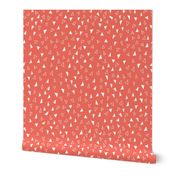 Tumbling Triangles - white on coral