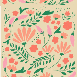 Cute and fresh spring flower pattern