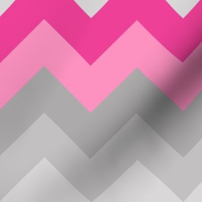 Hot Pink Gray Grey Chevron Ombre Fade