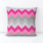 Hot Pink Gray Grey Chevron Ombre Fade