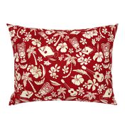 Hawaiian Tiki Beach Tropical- Red