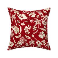 Hawaiian Tiki Beach Tropical- Red