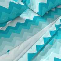 Turquoise Teal Aqua Blue Chevron Ombre Fade