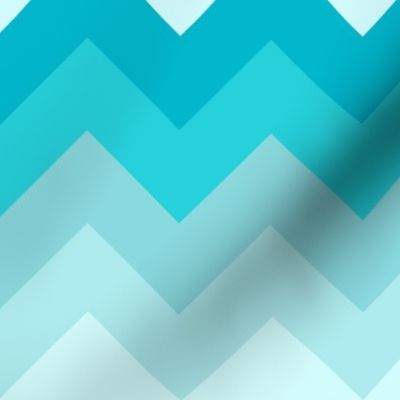 Turquoise Teal Aqua Blue Chevron Ombre Fade