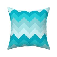 Turquoise Teal Aqua Blue Chevron Ombre Fade