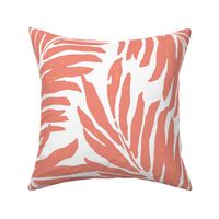 Giant Illustrated Palm Leaves - Living Coral
