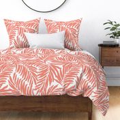 Giant Illustrated Palm Leaves - Living Coral