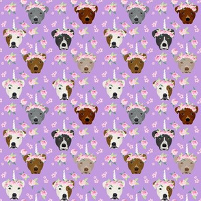 SMALL - pitbull unicorn crown fabric - dog unicorn fabric, floral crown fabric, flower crown fabric - purple