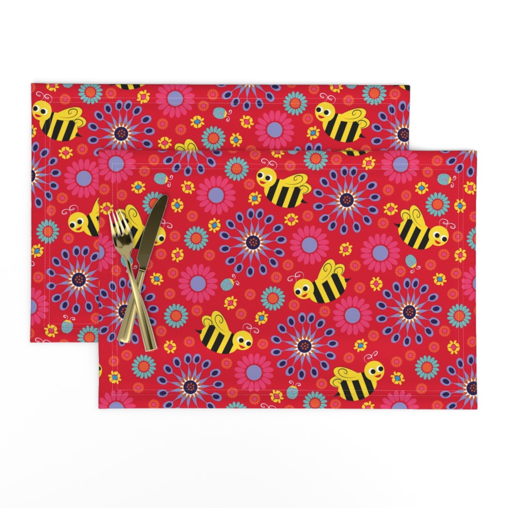 Bee My World Floral red