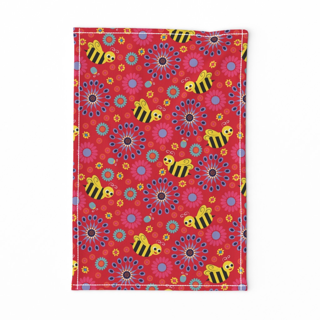 Bee My World Floral red