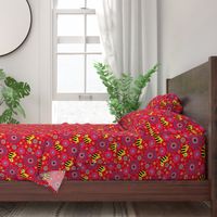 Bee My World Floral red