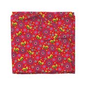 Bee My World Floral red