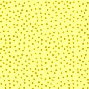 Gleaming Gold Dots on Sunbeam Yellow - Small Scale