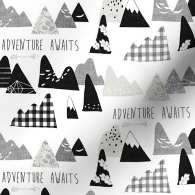 Adventure Awaits (black and white) SMALL