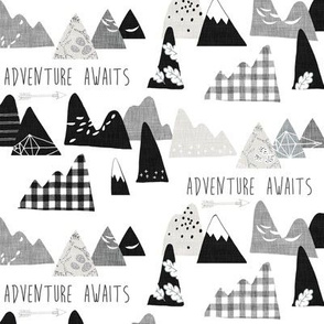 Adventure Awaits (black and white) SMALL