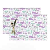 ocean animals - purple and mint, ocean animals, animals print, ocean print, animals - purple